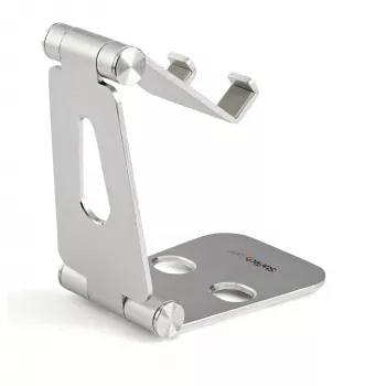 StarTech.com Soporte para teléfono y tablet - Soporte universal plegable para dispositivos móviles, para smartphones y tablets - Soporte ergonómico ajustable multiángulo para escritorio - Portátil - Plata