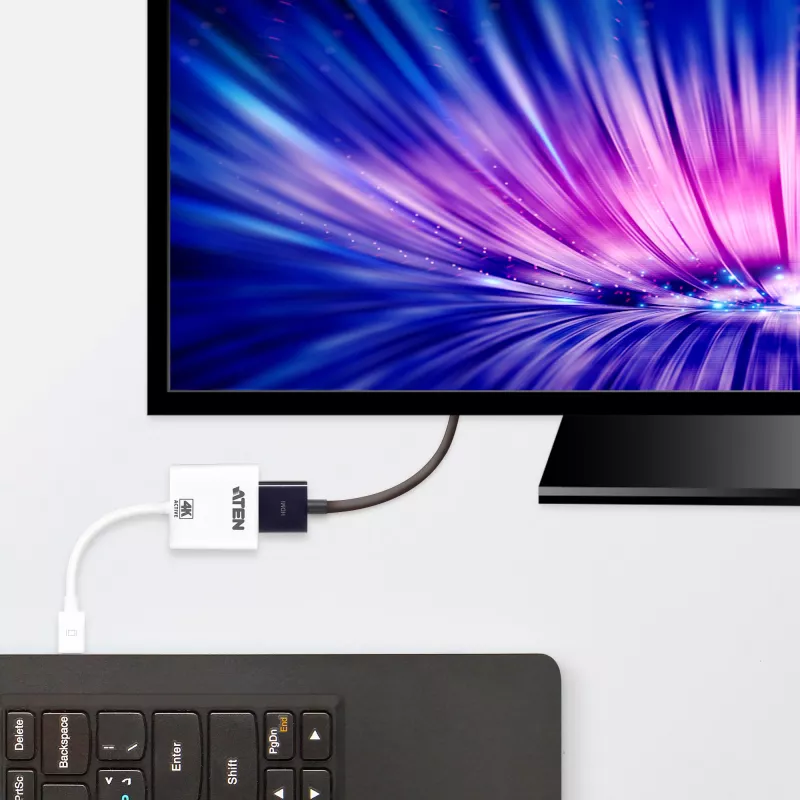 Convertidor activo mini DisplayPort a HDMI ATEN 4K, 3D, hasta 3840 por 2160 @30Hz