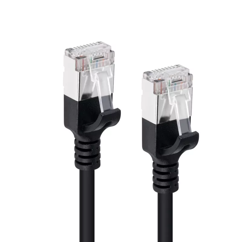 Cable de red Microconnect V-FTP6A01S-schlank negro 1 m Cat6a U/FTP (STP)