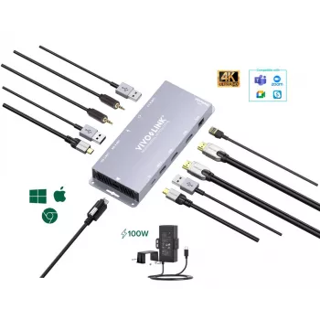 Adaptador gráfico USB Vivolink VLUSBCHUB3 con soporte multipantalla