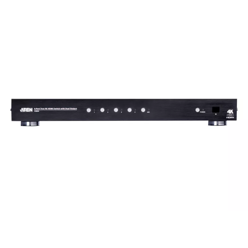 Conmutador HDMI True 4K de 4 puertos ATEN con Dual, HDMI, Metal, Negro, 60 Hz, 3 m, 3840 x 2160, 4096 x 2160
