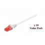 Microconnect V-UTP603WVP cable de red Cat6 U/UTP 3 m, blanco, paquete de 10