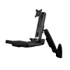 Estación de trabajo de montaje en pared StarTech.com – Escritorio elevable articulado Full-Motion con brazo ergonómico regulable en altura para monitor y bandeja de teclado – Soporte para ratón y escáner – Pantalla VESA individual