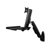 Estación de trabajo de montaje en pared StarTech.com – Escritorio elevable articulado Full-Motion con brazo ergonómico regulable en altura para monitor y bandeja de teclado – Soporte para ratón y escáner – Pantalla VESA individual