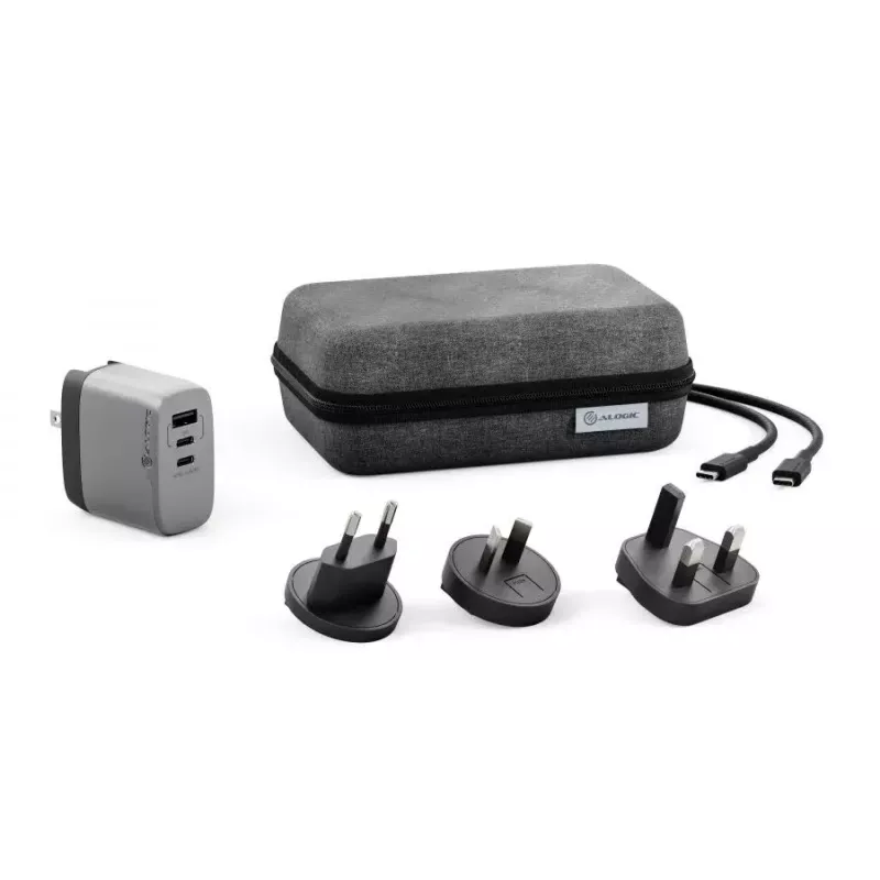 Cargador de interior ALOGIC 3X67 cargador GaN 67W multinacional 2 USB Type-C