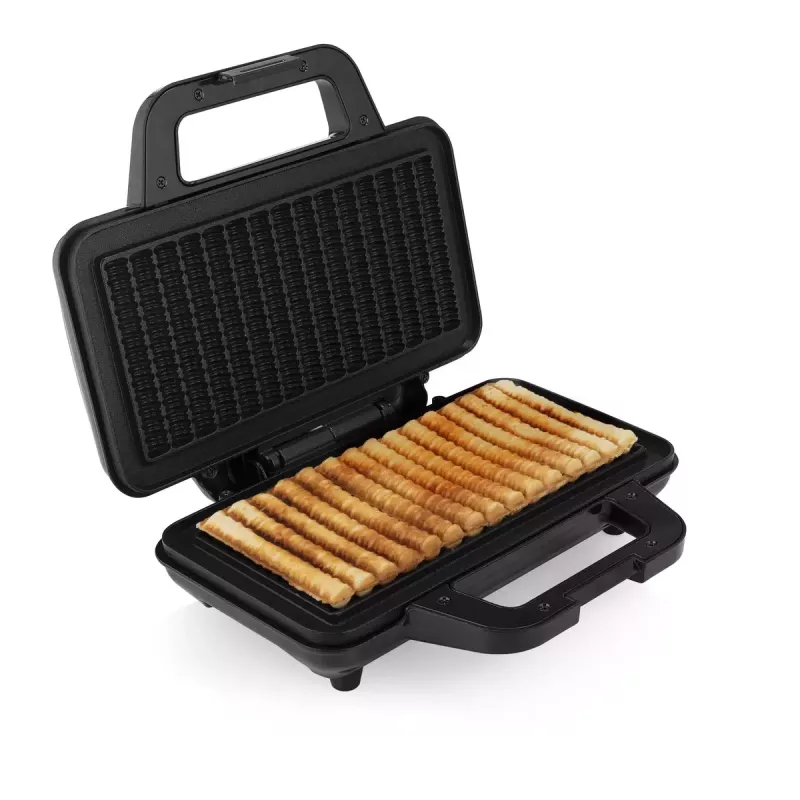 Máquina de gofres y patatas Tristar WF-1171, 1000 W, placa 28,5×15,2 cm, acero inoxidable, 1,5 kg
