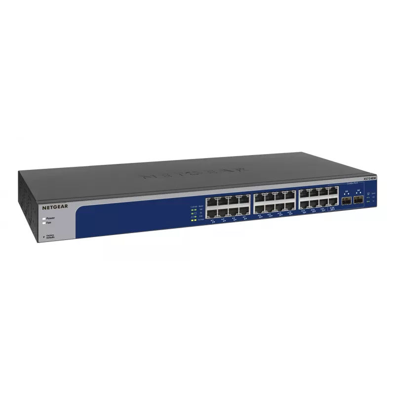 NETGEAR XS724EM Managed L2 10G Ethernet (100/1000/10000) 1U azul, gris