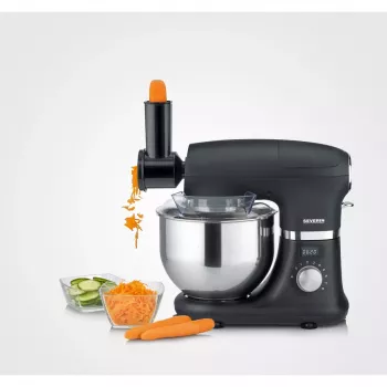 Severin ZB 5592 accesorio cortador de verduras para robot de cocina, 3 tambores de acero inoxidable