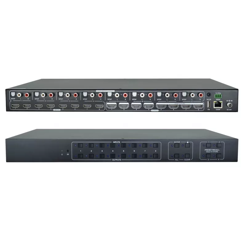 Conmutador matriz AV Vivolink VLHDMIMAT8X8 3840x2160 18 Gbit/s