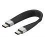 Techly ICOC-USBC-FL-U4 USB4 Gen3 USB-C a USB-C cable plano flexible, 0,124 m