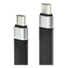 Techly ICOC-USBC-FL-U4 USB4 Gen3 USB-C a USB-C cable plano flexible, 0,124 m