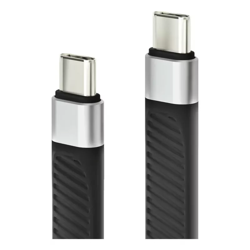 Techly ICOC-USBC-FL-U4 USB4 Gen3 USB-C a USB-C cable plano flexible, 0,124 m