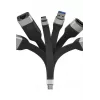 Techly ICOC-USBC-FL-U4 USB4 Gen3 USB-C a USB-C cable plano flexible, 0,124 m