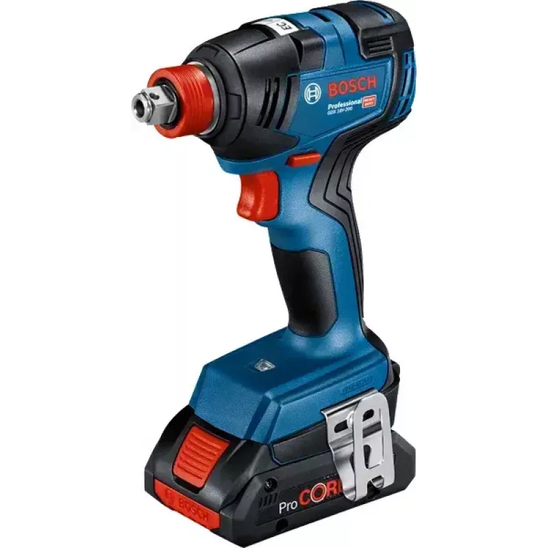 Bosch GDX 18V-200 Professional llave de impacto, 200 Nm, 2 baterías de 4,0 Ah, cargador GAL 18V-40, L-Case