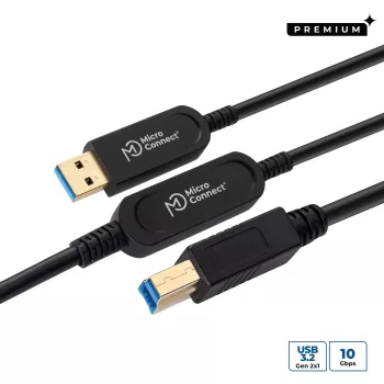Microconnect MC-USB3.0AB20OP Cable USB USB 3.2 Gen 2 (3.1 Gen 2) 20 m USB A USB B Negro