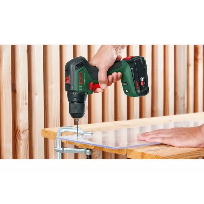 Bosch UniversalDrill 18V-60 06039D7001 taladro inalámbrico, batería de iones de litio de 2,0 Ah, maletín, verde/negro