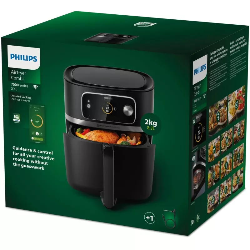 Freidora de aire Philips Serie 7000 HD9880/90 8,3 l 2200 W Negro Acero inoxidable