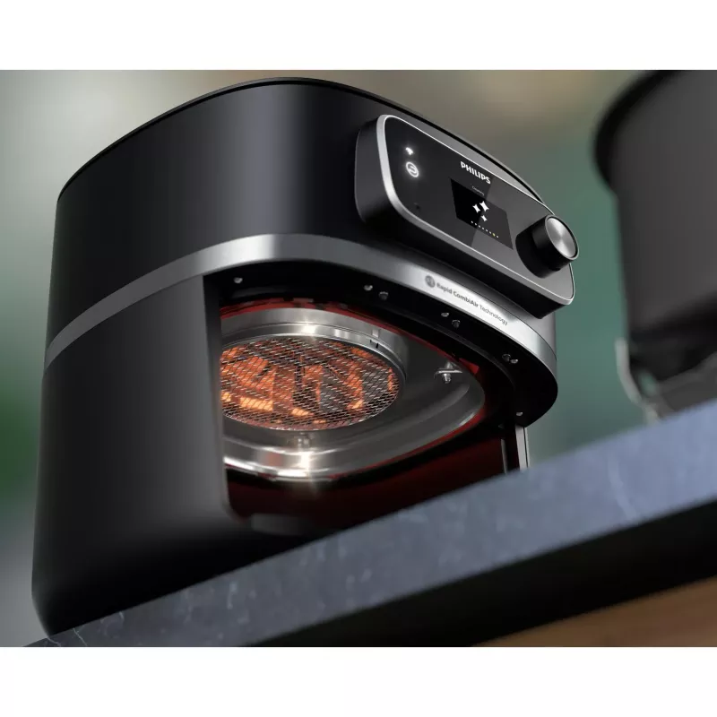 Freidora de aire Philips Serie 7000 HD9880/90 8,3 l 2200 W Negro Acero inoxidable