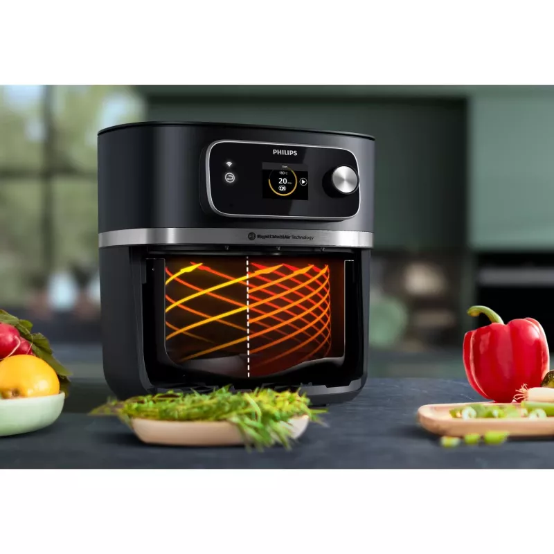 Freidora de aire Philips Serie 7000 HD9880/90 8,3 l 2200 W Negro Acero inoxidable