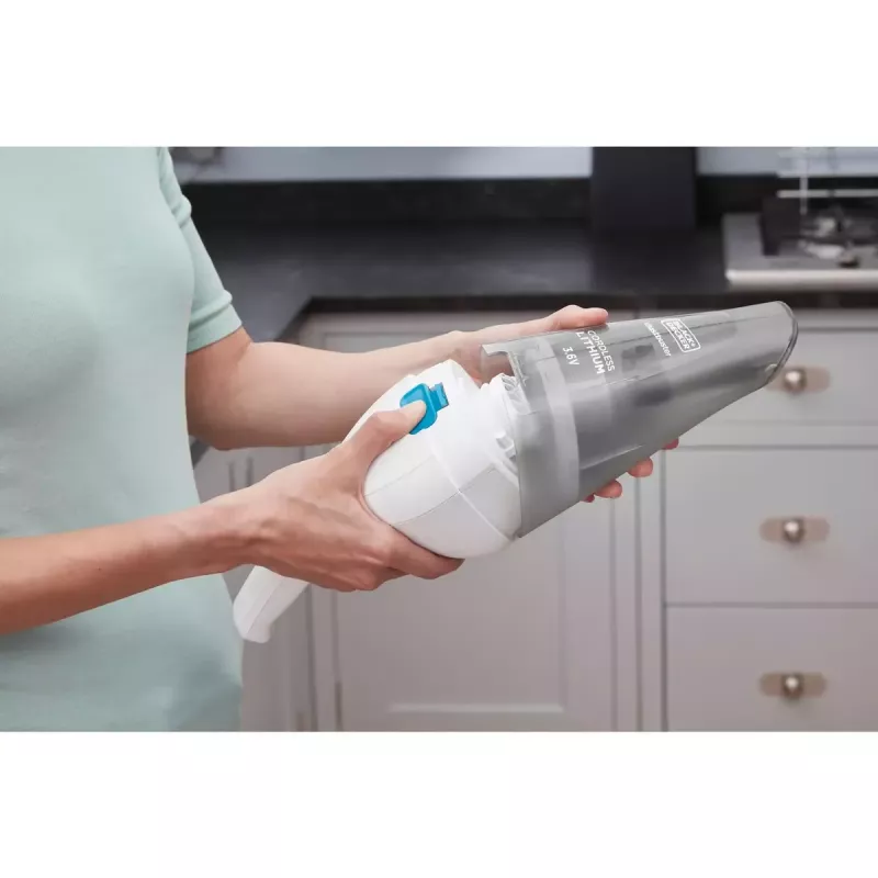 Black & Decker NVC115JL aspirador de mano inalámbrico, sin bolsa, 3,6 V, 0,325 L, 8 W, gris/blanco