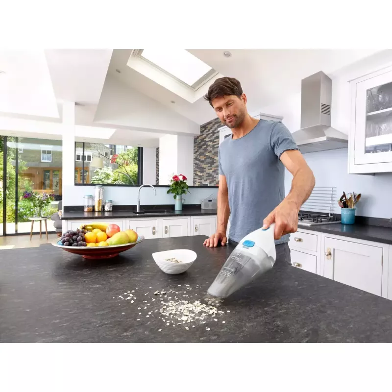 Black & Decker NVC115JL aspirador de mano inalámbrico, sin bolsa, 3,6 V, 0,325 L, 8 W, gris/blanco