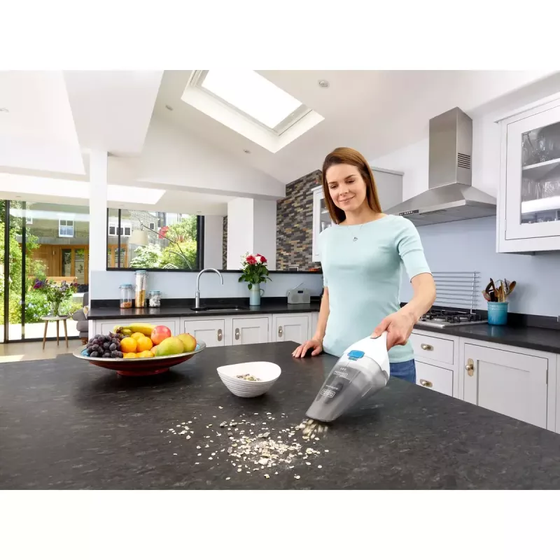Black & Decker NVC115JL aspirador de mano inalámbrico, sin bolsa, 3,6 V, 0,325 L, 8 W, gris/blanco