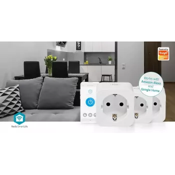 Enchufe inteligente Nedis WIFIP121FWT3 – enchufe Wi-Fi de interior, pack de 3