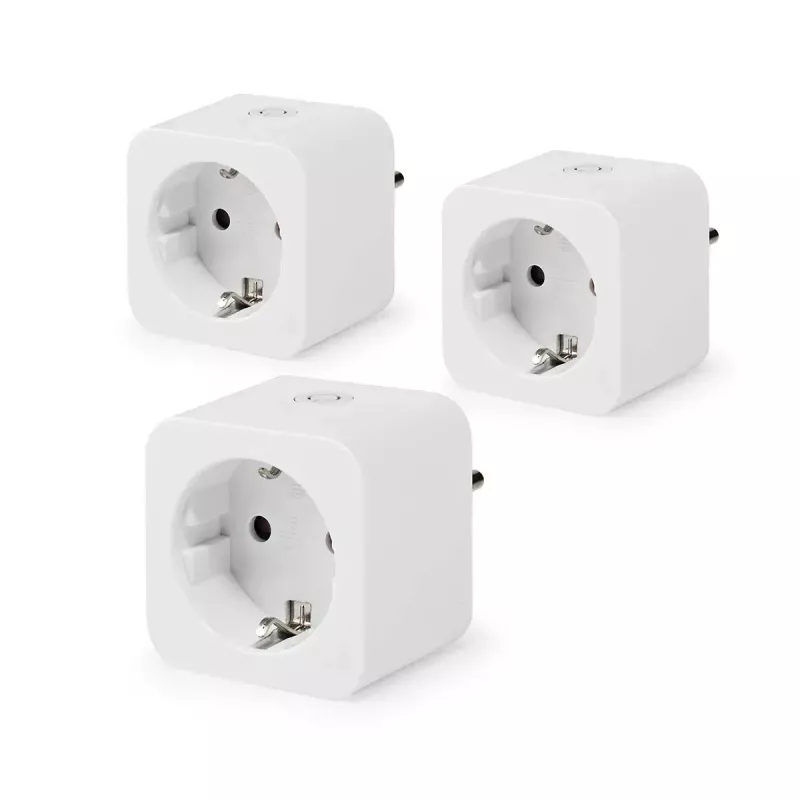 Enchufe inteligente Nedis WIFIP121FWT3 – enchufe Wi-Fi de interior, pack de 3