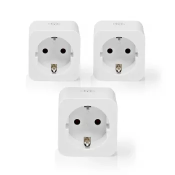 Enchufe inteligente Nedis WIFIP121FWT3 – enchufe Wi-Fi de interior, pack de 3