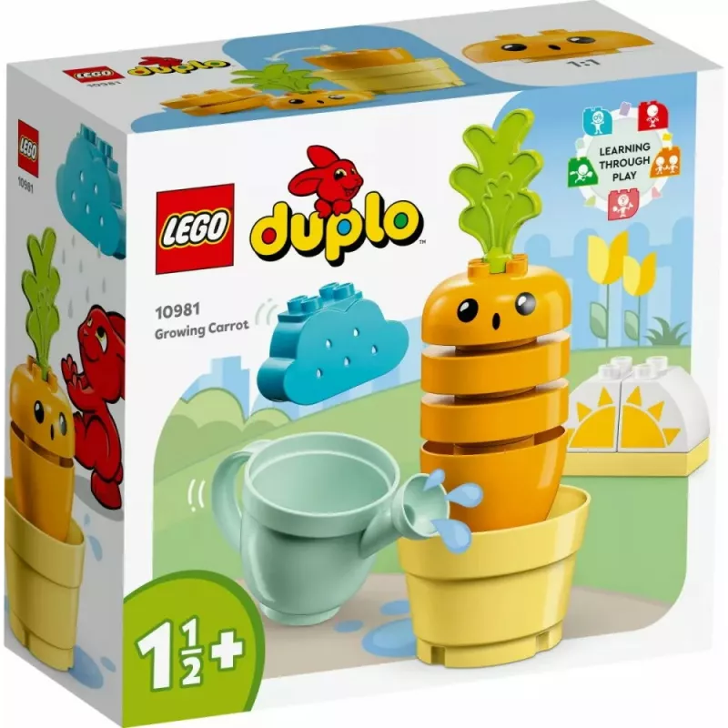LEGO Duplo 10981 Zanahoria creciente – set de construcción y juego interactivo para niños pequeños