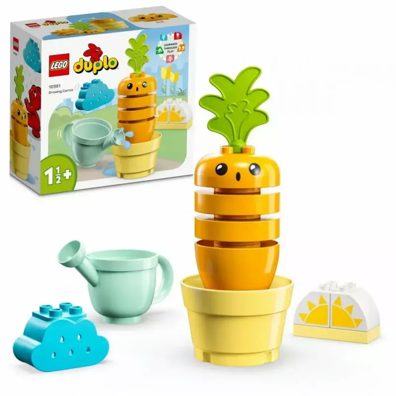 LEGO Duplo 10981 Zanahoria creciente – set de construcción y juego interactivo para niños pequeños