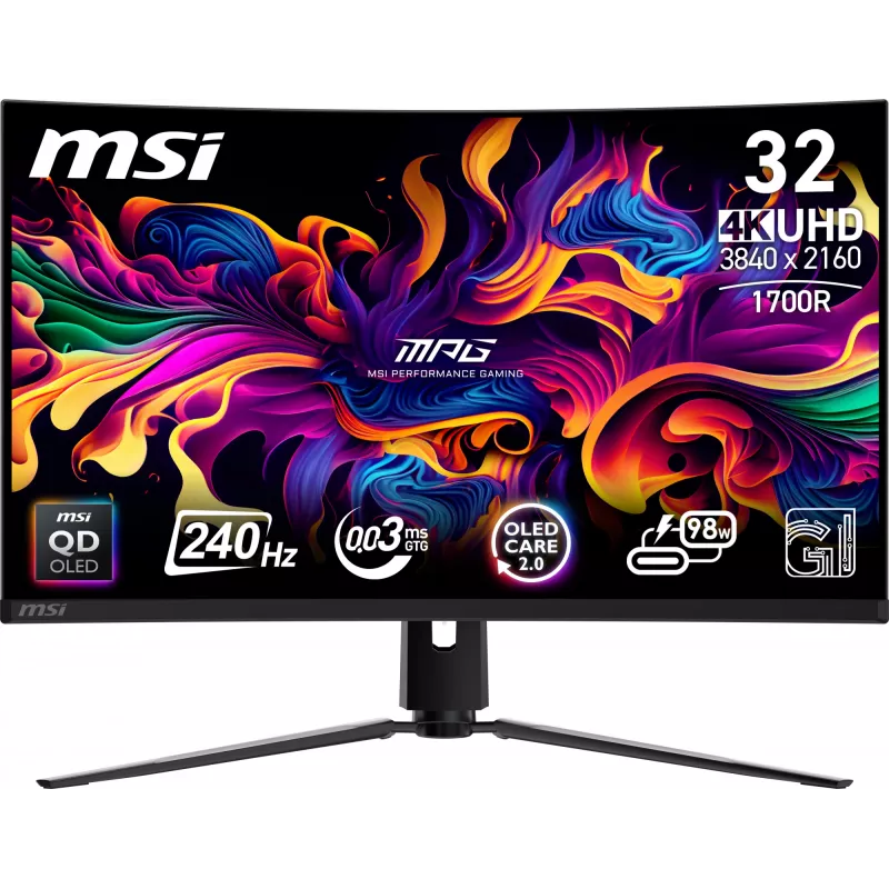 Monitor MSI MPG 321CURX QD-OLED 80 cm (31,5 inch) 3840 x 2160 píxeles 4K Ultra HD negro