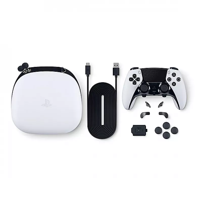 Mando Sony DualSense Edge para PlayStation 5 — con cable e inalámbrico (Bluetooth/USB), negro/blanco