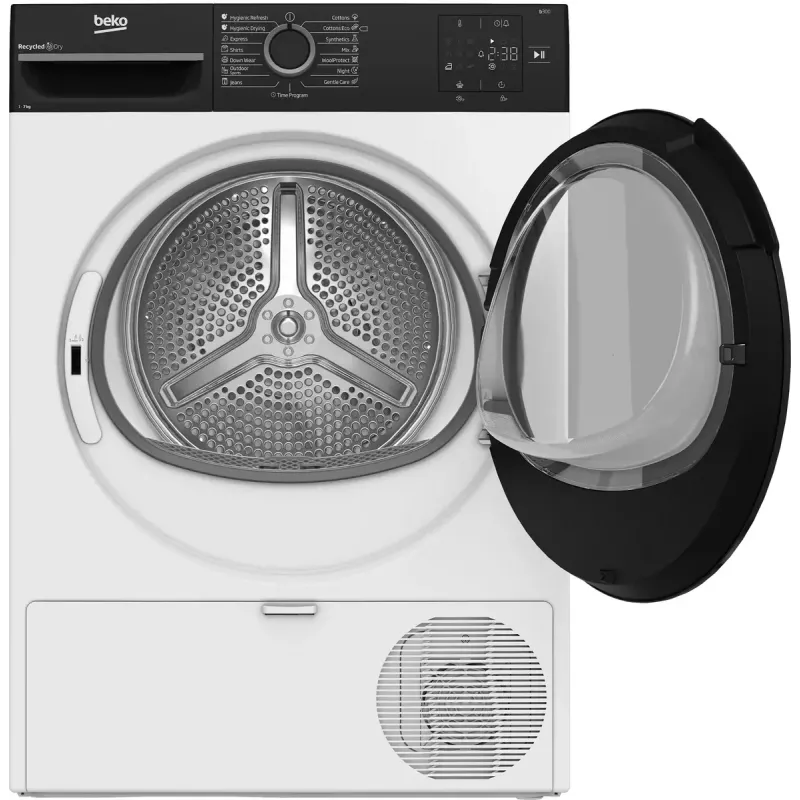 Secadora BEKO | BM3T37249WBB | Clase de eficiencia energética C | Carga frontal | 7 kg | Digital | Profundidad 54,5 cm | Blanco
