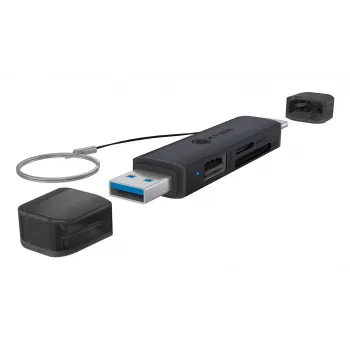 Lector de tarjetas icybox 61179 – USB 3.2 Gen1 3 en 1, conectores USB Type-C y Type-A