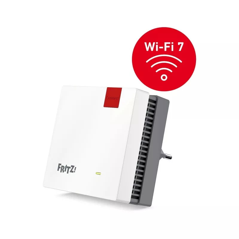 FRITZ! Mesh Set 1700 sistema mesh Wi-Fi 7, 2 uds. (2x FRITZ!Repeater 1700), doble banda (2,4 GHz / 5 GHz), blanco/gris