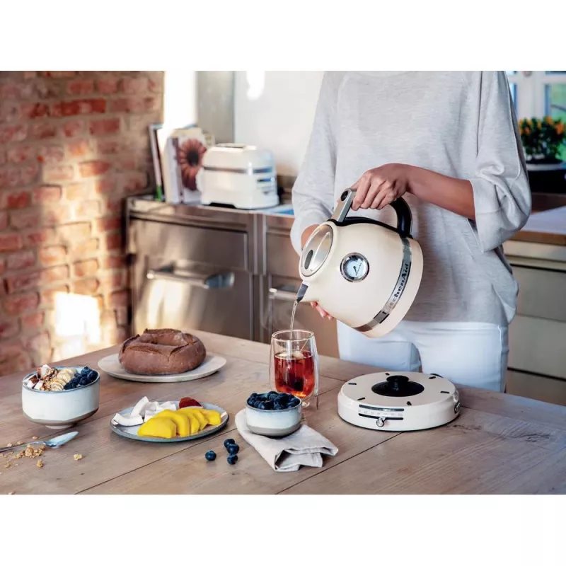 Hervidor KITCHENAID 1,5 L 2400 W Crema, 7 ajustes de temperatura, cuerpo de acero inoxidable