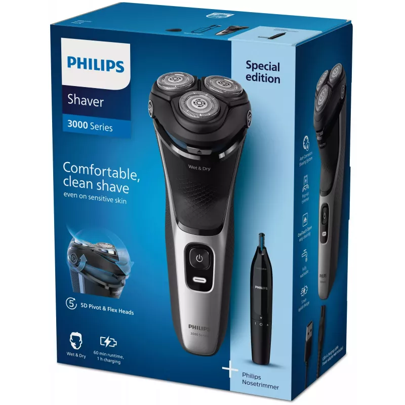 Afeitadora eléctrica Philips S3143/02 húmedo y seco sistema de cuchillas PowerCut