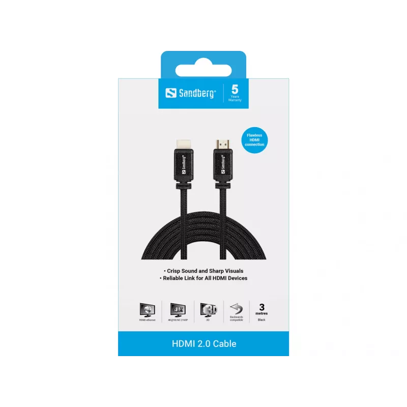 Cable HDMI Sandberg HDMI 2.0 19M-19M 3m