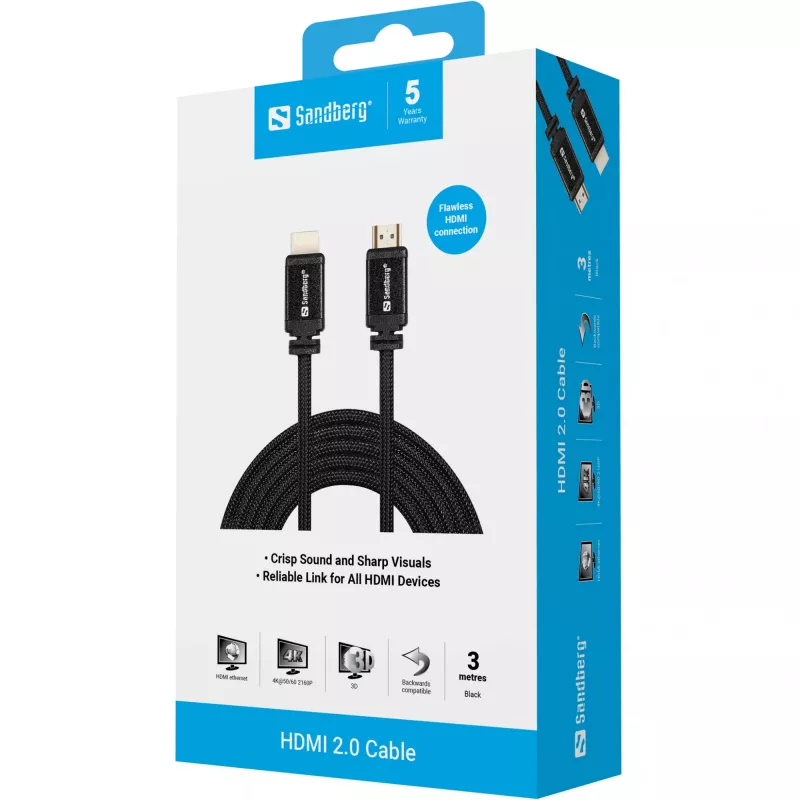 Cable HDMI Sandberg HDMI 2.0 19M-19M 3m