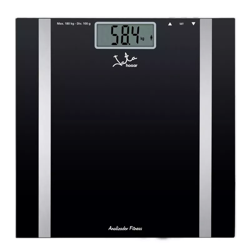 Báscula de baño electrónica JATA Mod. 531 cuadrada negra