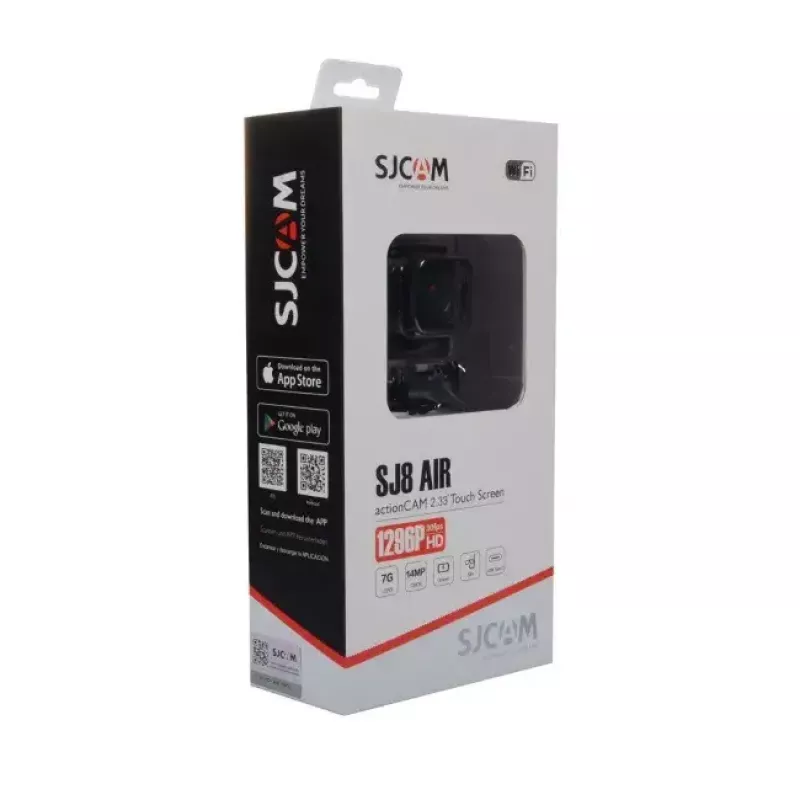 Cámara de acción SJCAM SJ8 Air, 1296p 30 fps, 14 MP, pantalla táctil de 2,33", Wi-Fi, negra