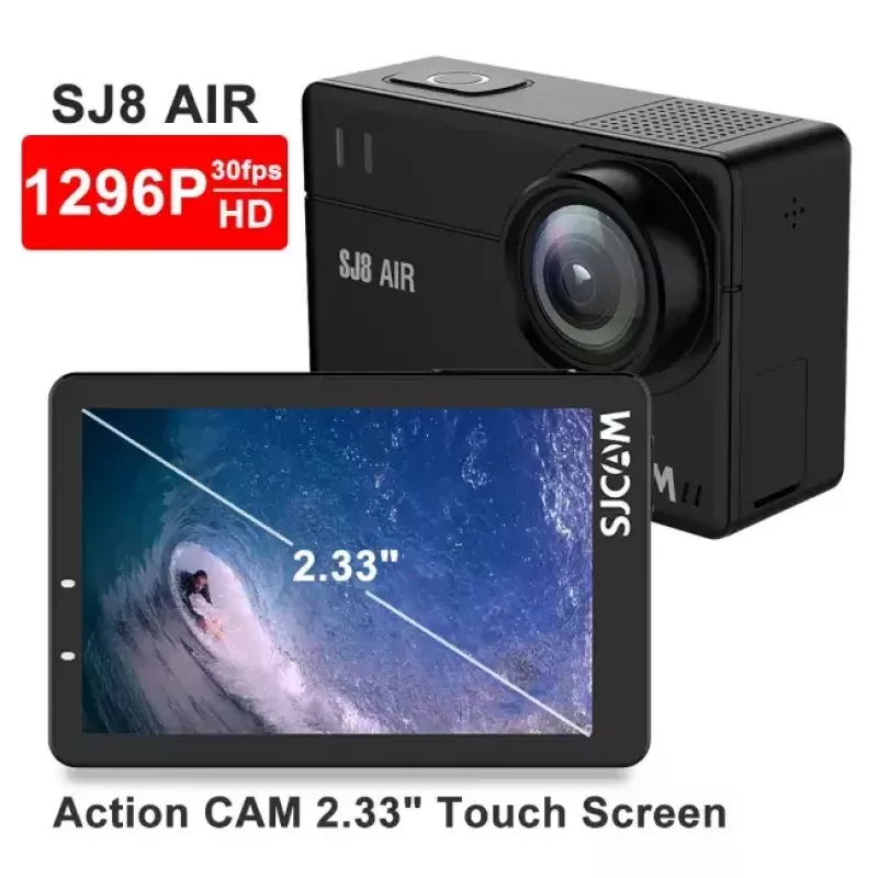Cámara de acción SJCAM SJ8 Air, 1296p 30 fps, 14 MP, pantalla táctil de 2,33", Wi-Fi, negra