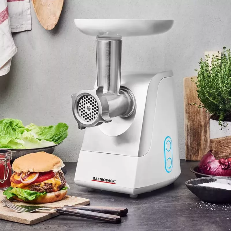 Picadora de carne Gastroback Design Plus 350 W plata blanca