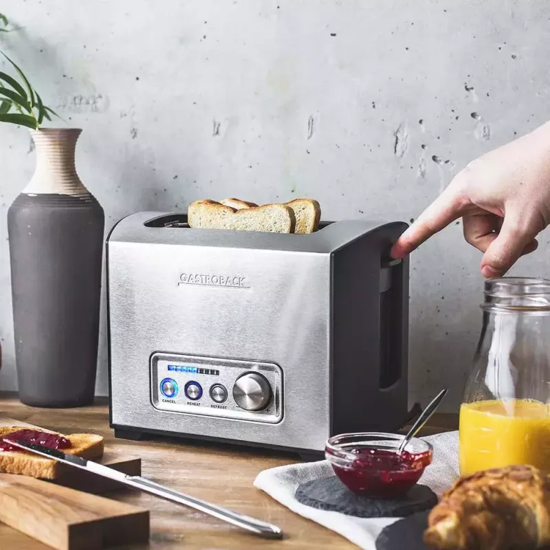 Tostadora Gastroback Design Pro 2S 2 rebanadas 950 W negra acero inoxidable
