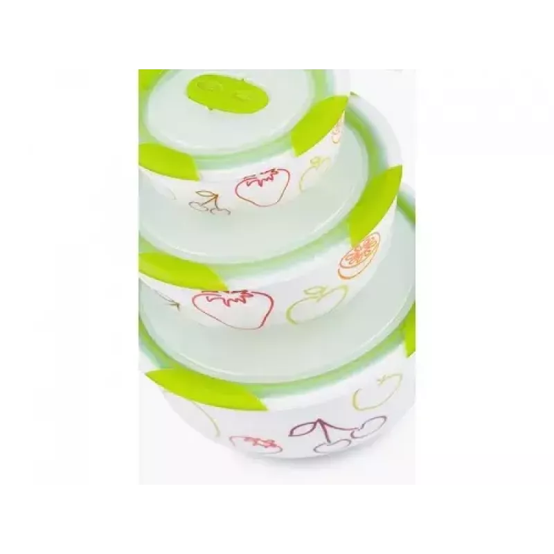 Juego de ensaladeras de cerámica Oursson BS2981RD/GA, manzana verde
