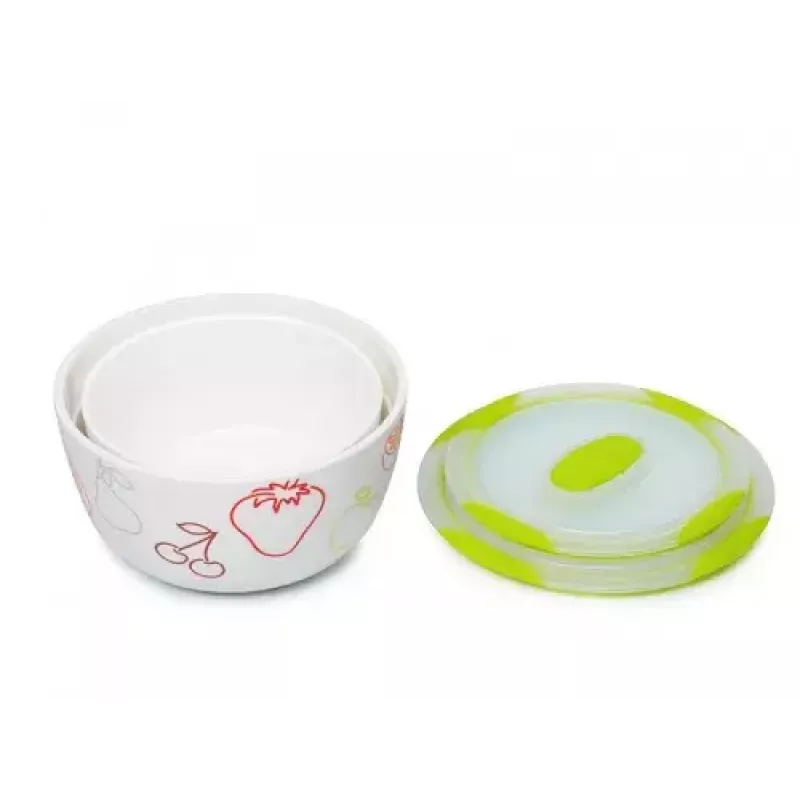Oursson BS4781RC/GA juego de ensaladeras de cerámica, verde manzana