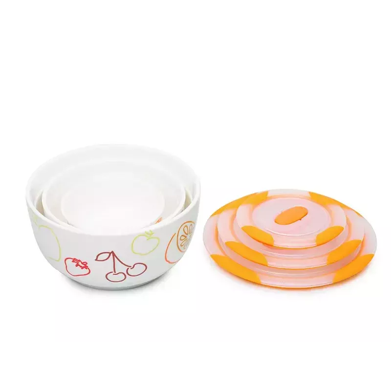 Set de cuencos OURSSON BS2981RC/OR 1,7 L redondo cerámica naranja blanco 3 uds.