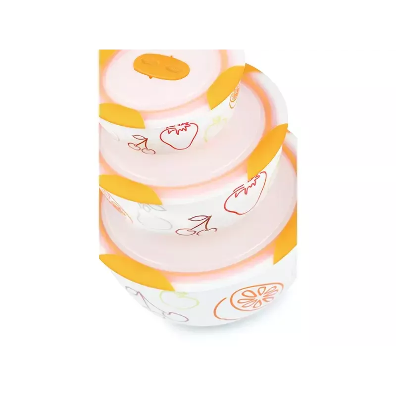 Set de cuencos OURSSON BS2981RC/OR 1,7 L redondo cerámica naranja blanco 3 uds.