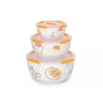 Set de cuencos OURSSON BS2981RC/OR 1,7 L redondo cerámica naranja blanco 3 uds.